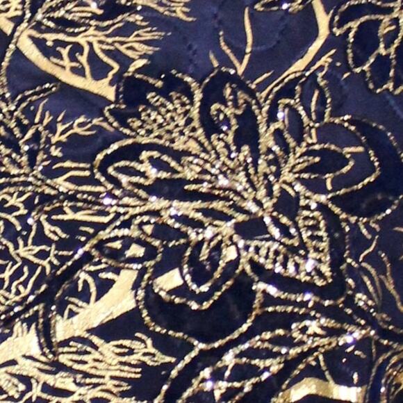 JM Collection Women's Gold Metallic Embroidered Top Size XL - Picture 9 of 10